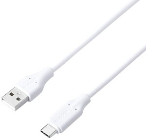 �G���R�� USB-A to USB-C �P�[�u�� �u���[�J�[���� �d�������Ւf �[�d�E�f�[�^�]�� 15W/480Mbps ���炩�V���R�� 1m �yiPhone/Galaxy/Xperia�Ή��z�i�z���C�g�j MPA-ACTPSS10WH