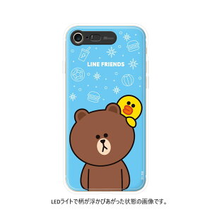 LINE FRIENDS iPhone SE(第3/2世代)/8/7用 ハイブリッドケース LINE FRIENDS LIGHT UP CASE(ブラウン アンド サリー) KCL-LBS002