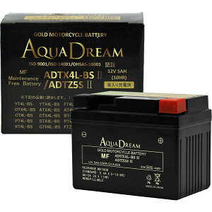 AQUA DREAM �o�C�N�p�o�b�e���[�@GOLD Motorcycle Battery[�����i�Ɠ����w���s��] (��Ȍ݊��o�b�e���[�FYTX4L-BS/FTX4L-BS/FTH4L-BS) �t���[�d�ς� ADTX4L-BSII/ADTZ5SII �A�N�A�h���[���@�A�N�A�h���[���S�[���h