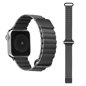 GAACAL（ガーカル） Apple Watch 1-8/SE1-2 【38/40/41mm】 マグネット式PUレザーバンド（グレー） W00186GYA