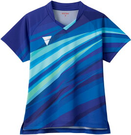 TSP-512112-5000-2XS ヴィクタス 卓球 レディース ゲームシャツ V-OLG236（ブルー・サイズ：2XS） VICTAS