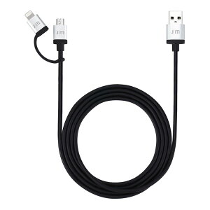 Just MobileiWXgoCj Lightningmicro-USB 2in1 ϊA_v^tP[u(1.5m) AluCable Duo 2-in-1 cable with Lightning  micro-USB connectors JM10294
