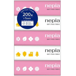 ネピアソフトパックティシュ200組×5個 王子ネピア ネピアソフトパツク200W5P
