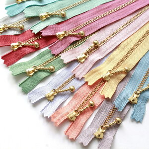 YKK �ʕt���t�@�X�i�[ �j���A���X�J���[12�F�Z�b�g 12cm �S�[���h 3G12-N12MIX