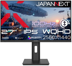 JAPANNEXT�b�W���p���l�N�X�g �t���f�B�X�v���C(27�^/IPS(ADS)/WQHD 2560×1440/100Hz/8ms/HDMI1.4/DP1.2/VESA)(�u���b�N) JN-IPS27Q3-HSP