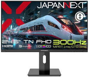 JAPANNEXT�b�W���p���l�N�X�g �Q�[�~���O�t���f�B�X�v���C(24.5�^/TN/FullHD 1920×1080/300Hz/1ms)(�u���b�N) JN-T245G300F-HSP