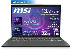 MSI�b�G���G�X�A�C 13.3�^ �m�[�g�p�\�R�� Prestige 13 AI Evo A2HM�iCore Ultra 7 255H/������ 32GB/1TB SSD/OLED�j�X�e���O���C Prestige-13-AI-Evo-A2HMG-5579JP