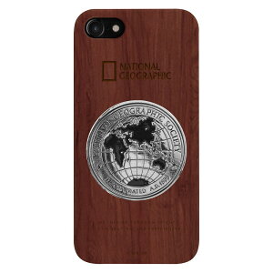 National Geographic iPhone SE(��3/2����)/8/7�p Metal-Deco Wood Case�i���[�Y�E�b�h�j NG12998I8