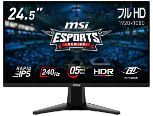 MSI�b�G���G�X�A�C �Q�[�~���O�t���f�B�X�v���C(24.5�^/RAPID IPS/�t��HD 1920×1080/240Hz/0.5ms/HDR/HDMI2.0b/DP1.2a/VESA/3�N�ۏ�)(�u���b�N) MAG�V���[�Y MAG255FX24