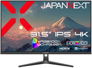 JAPANNEXT�b�W���p���l�N�X�g �t���f�B�X�v���C(31.5�^/IPS(ADS)/4K UHD 3840×2160/60Hz/8ms/HDR400/HDMI2.0/DP1.2/VESA)(�u���b�N) JN-IPS315U