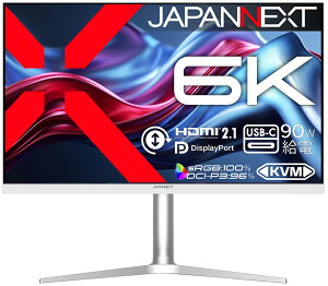 JAPANNEXT�b�W���p���l�N�X�g �t���f�B�X�v���C(31.5�^/IPS(AHVA)/6K 6016×3384/60Hz/8ms/HDR400/HDMI2.1/DP/USB Type-C/VESA)(�V���o�[) JN-X6K