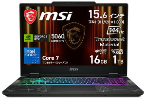 MSI�b�G���G�X�A�C �Q�[�~���O�m�[�g�p�\�R�� Cyborg 15 B2RW�i15.6�^/Windows 11 Home/Core 7 240H/������ 16GB/SSD 1TB/GeForce RTX 5060/���{��z��L�[�{�[�h�j�I�f�b�Z�C�O���C �� �X�P���g�� Cyborg-15-B2RWFKG-7851J