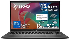 MSI�b�G���G�X�A�C �m�[�g�p�\�R�� Modern 15 F1MX�i15.6�^/Core 7 150U/������ 16GB/SSD 512GB/Office�j�v���`�i�O���C Modern-15-F1MXG-5609JP