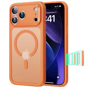 ESR iPhone 17 Pro�p ���͕ی�A�y�XMagSafe �J�����R���g���[���t�� Classic�n�C�u���b�h�}�O�l�b�g�P�[�X�iFrosted Orange�j 1A86301002