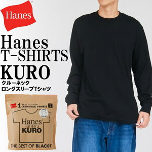 �w�C���Y T-SHIRTS KURO �N���[�l�b�N�����O�X���[�uT�V���c(�u���b�N�E�T�C�Y�FM) HM4D202090M Hanes