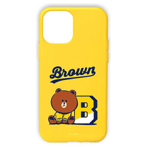 LINE FRIENDS iPhone 12 minip VARSITY J[\tgP[XiBROWNj KCE-CSB042