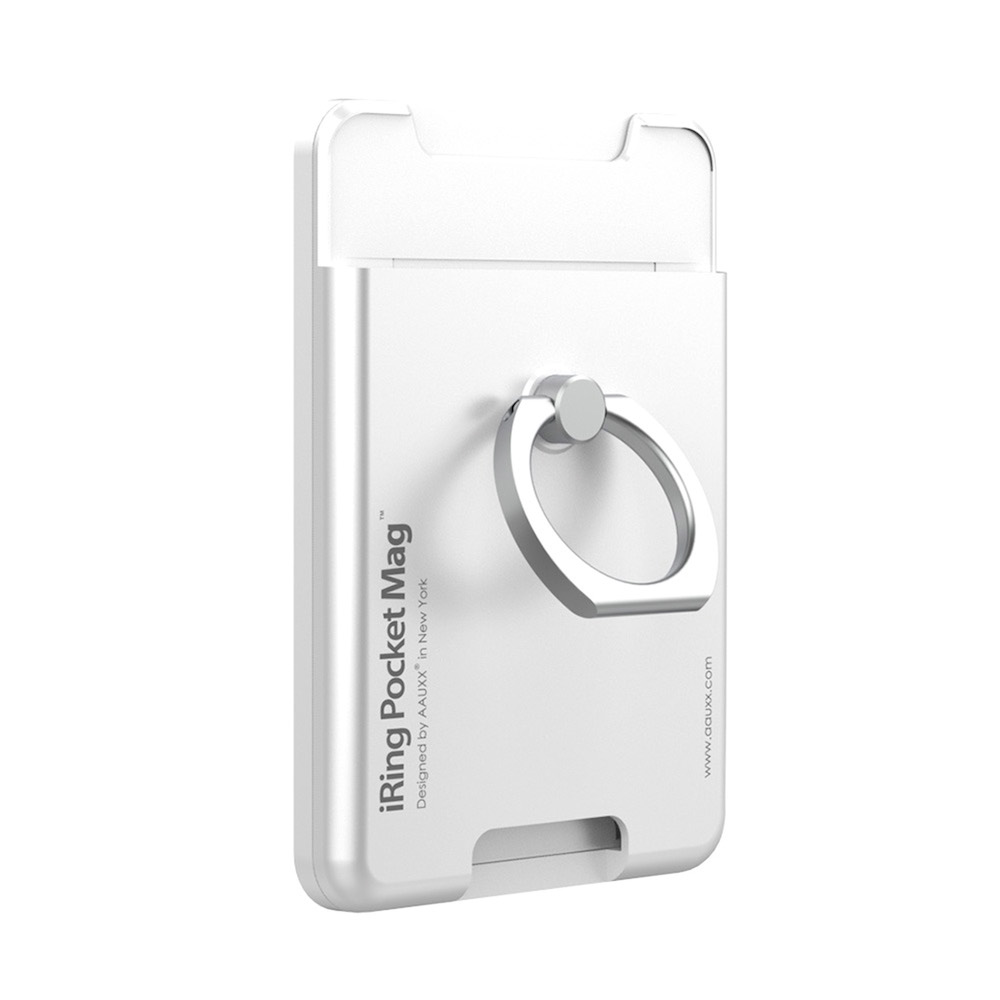 AAUXX MagSafe対応 カードポケット付きスマホリング『iRing Pocket MAG』（パールホワイト）  UMS-IR03PKMGPW