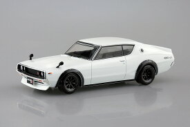 アオシマ 【再生産】1/32 ザ・スナップキット No.18-SP2 ニッサン C110スカイラインGT-R カスタム(ホワイト)【66836】 プラモデル