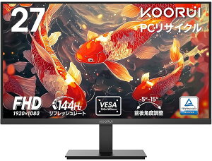 KOORUI�b�N�[���C �t���f�B�X�v���C(27�^/VA/FullHD 1920×1080/144Hz/5ms/HDR10/HDMI/VGA/VESA)(�u���b�N) E2712K