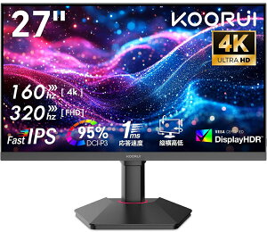 KOORUI�b�N�[���C �Q�[�~���O�t���f�B�X�v���C(27�^/Fast IPS/4K UHD 3840×2160/320Hz/1ms/HDR400/HDMI/DP1.4/VESA)(�u���b�N) G2741L