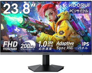 KOORUI�b�N�[���C �Q�[�~���O�t���f�B�X�v���C(24�^/IPS/FullHD 1920×1080/200Hz/1ms/HDR400/HDMI2.0/DP1.4/VESA)(�u���b�N) G2411P