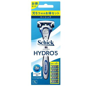 ハイドロ5 ベーシック コンボパック ホルダー (刃付き)+替刃4コ スキンガード付 5枚刃 シック・ジャパン ハイドロ5ベ-シツクCP(カエ4)