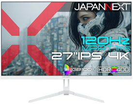 JAPANNEXT｜ジャパンネクスト ゲーミング液晶ディスプレイ(27型/IPS(ADS)/4K UHD 3840×2160/120Hz/1ms)(ホワイト) JN-IPS27G120U-W