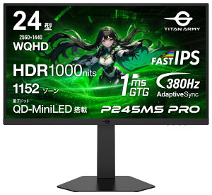 Titan Army�b�^�C�^���A�[�~�[ �Q�[�~���O�t���f�B�X�v���C(24�^/FAST IPS/WQHD 2560×1440/380Hz/1ms/HDR1000/HDMI2.1/DP1.4/PBP�EPIP�Ή�/VESA)(�u���b�N) P245MS PRO