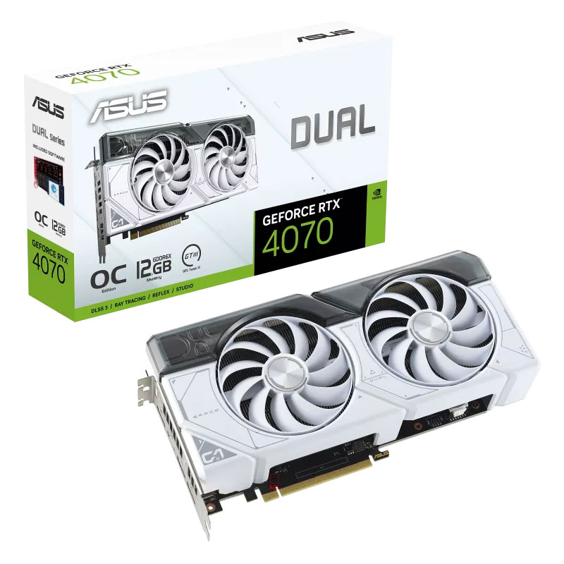 ASUS（エイスース） ASUS DUAL-RTX4070-O12G-WHITE   PCI-Express 4.0 グラフィックスボード  DUAL-RTX4070-O12G-WHITE