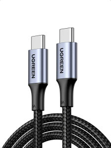 UGREEN�b���[�O���[�� �ő�480Mbps �ő�100W�@USB PD�Ή� US316 USB-C �� USB-C �P�[�u���i�u���b�N�E1m�j 70427