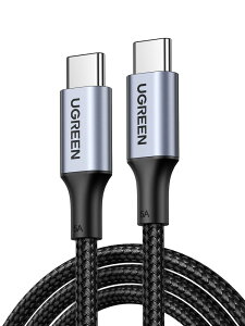 UGREEN�b���[�O���[�� �ő�480Mbps �ő�100W�@USB PD�Ή� US316 USB-C �� USB-C �P�[�u���i�u���b�N�E2m�j 70429