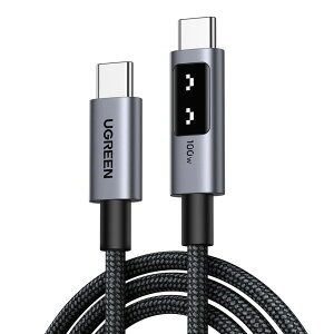 UGREEN�b���[�O���[�� 100W PD3.0���}���[�d USB�P�[�u�� Uno USB-C to C �i�u���b�N�E1m�j 35501