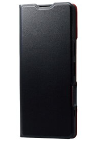 エレコム Xperia 1 V(SO-51D/SOG10/SoftBank)用 手帳型ケース ソフトレザー マグネット 衝撃吸収 薄型 ワイヤレス充電可 スタンド機能付 UltraSlim（ブラック） PM-X231PLFUBK