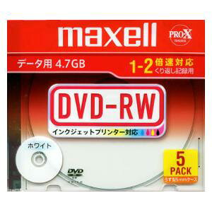 }NZ f[^p2{ΉDVD-RW 5pbN 4.7GB zCgv^u maxell@f[^pDVD-RWi1`2{Ήj DRW47PWB.S1P5S A