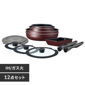 アイリスオーヤマ 【IH対応】フライパン　12点セット　ワインレッド EHDC-T12Sワインレツド IRIS OHYAMA　ダイヤモンドコートパンTERA [EHDCT12Sワインレツド]