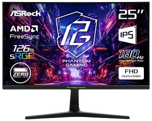 ASRock�b�A�X���b�N �Q�[�~���O�t���f�B�X�v���C(25�^/IPS/FHD 1920×1080/180Hz/1ms/HDMI2.0/DP1.4) Phantom Gaming PG25FFT