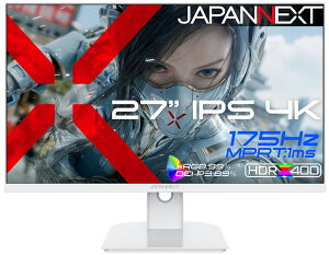 JAPANNEXT�b�W���p���l�N�X�g �Q�[�~���O�t���f�B�X�v���C(27�^/4K 3840×2160/IPS(TFT)/175Hz/1ms/HDR400/HDMI2.1/DP1.4)(�z���C�g) JN-IPS27G175U-W