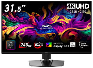 MSI�b�G���G�X�A�C �Q�[�~���O�t���f�B�X�v���C(31.5�^/OLED/4K UHD 3840×2160/240Hz/0.03ms/HDR/HDMI2.1/DP1.4a/USB Type-C) MAG-321UP-QD-OLEDX24