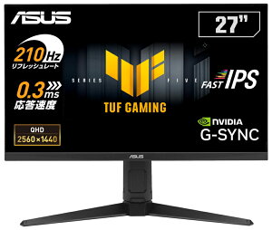 ASUS�b�G�C�X�[�X �Q�[�~���O�t���f�B�X�v���C(27�^/Fast IPS/210Hz/0.3ms/HDR/HDMI2.0/DP1.4/USB Type-C/VESA)�u���b�N VG27AQL5A