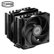 CPS｜シーピーエス 120mmツインタワー・サイドフロー型CPUクーラー（ブラック） 【LGA 115X/1200/1700/18…