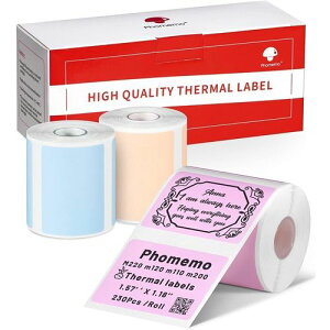 Phomemo(�t�H����) Phomemo M110�p ���M�����x���V�[�����[�� 3�{(230��/1�{)�Z�b�g �����`(W�F40×H�F30mm) �_�C�J�b�g�p�^�i�u���[�E�s���N�E�I�����W�F�e1�{�j PH-XP-M21