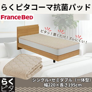 �t�����X�x�b�h �炭�s�^�R�[�}�R�ۃp�b�h�i�V���O���{�Z�~�_�u����̌^�j 360685160 FRANCEBED�@�x�b�h�p�b�h�@�T�C�Y�F220×195cm [���N�s�^�R�}�p�c�hSSD]