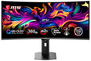 MSI�b�G���G�X�A�C �Q�[�~���O�t���f�B�X�v���C(34�^/OLED/UWQHD 3440×1440/360Hz/0.03ms/�Ȗʌ^)(�u���b�N) MPG�V���[�Y MPG-341CQR-QDOLEDX36