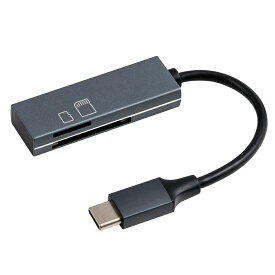 CRW-CSD89GY ナカバヤシ USB2.0 Type-CアルミSD microSDカードリーダー・ライター (グレー) STIXシリーズ
