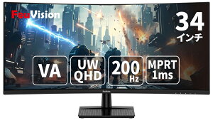 FeuVision�b�t���[�r�W���� �t���f�B�X�v���C(34�^/�p��/VA/UWQHD 3440×1440/200Hz/1ms/HDMI/DP) FSID34EQ3CA