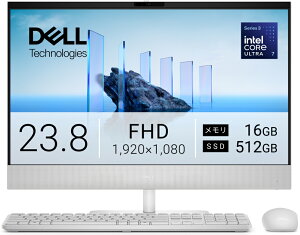 DELL�b�f�� �I�[���C�������f�X�N�g�b�v�p�\�R�� Dell 24 EC24260(23.8�^/Windows11/Core Ultra 7/������ 16GB/SSD 512GB)(���C�g�A�b�V��) ACD87-GNWJ