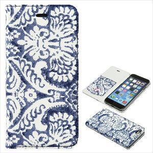 ZENUS iPhone6�p �蒠�^�P�[�X Denim Paisley Diary Z4027I6