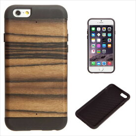 Man＆Wood iPhone6s/6用 天然木ケース プロテクションタイプ ブラックフレーム（Ebony） I4491I6