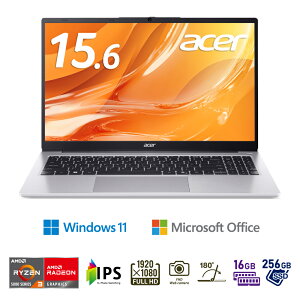 Acer�b�G�C�T�[+HIDISC+���̑� �m�[�g�p�\�R�� (15.6�^/Windows11/Ryzen 3 5400U/������ 16GB/SSD 256GB/Office)���C�g�V���o�[ AL15-41P-H36UJARE/F