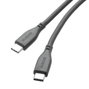 �G���R�� USB Type-C - USB Type-C�P�[�u��(2.0m/USB2.0/PD100W/�Ȃ߂炩)�i�X�g�[�� �O���[�j MS-CC5PSS20GY